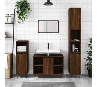 Vidaxl Bathroom Cabinet Brown Oak 80X33X60 Cm Engineered Wood, Brown