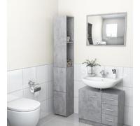 vidaXL Bathroom Cabinet Concrete Grey 25x26.5x170 cm Engineered Wood
