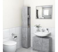 vidaXL Bathroom Cabinet Concrete Grey Engineered Wood Washroom Cupboard Rack