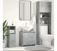 vidaXL Bathroom Cabinet Concrete Grey Engineered Wood Home Cupboard Organiser