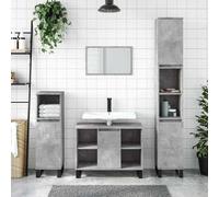 vidaXL Bathroom Cabinet Concrete Grey 80x33x60 cm Engineered Wood
