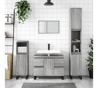 Vidaxl Bathroom Cabinet Grey Sonoma 30X30X100 Cm Engineered Wood, Grey