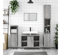 Vidaxl Bathroom Cabinet Grey Sonoma 30X30X100 Cm Engineered Wood, Grey