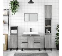 Vidaxl Bathroom Cabinet Grey Sonoma 30X30X100 Cm Engineered Wood, Grey