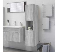 Vidaxl Bathroom Cabinet Grey Sonoma 30X30X130 Cm Engineered Wood, Grey