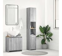 Vidaxl Bathroom Cabinet Grey Sonoma 30X30X183.5 Cm Engineered Wood, Grey