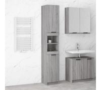 Vidaxl Bathroom Cabinet Grey Sonoma 32X34X188.5 Cm Engineered Wood