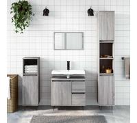 vidaXL Bathroom Cabinet Grey Sonoma 65x33x60 cm Engineered Wood
