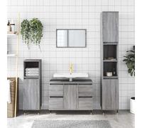 vidaXL Bathroom Cabinet Grey Sonoma 80x33x60 cm Engineered Wood