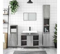 Vidaxl Bathroom Cabinet Grey Sonoma 80X33X60 Cm Engineered Wood, Grey