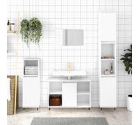 vidaXL Bathroom Cabinet High Gloss White 30x30x100 cm Engineered Wood