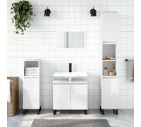 Vidaxl Bathroom Cabinet High Gloss White 58X33X60 Cm Engineered Wood, White