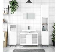 vidaXL Bathroom Cabinet High Gloss White 80x33x60 cm Engineered Wood