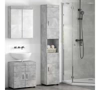 vidaXL Bathroom Cabinet Set TULUM Concrete Grey 37 x 31.5 x 203 cm