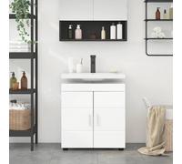 vidaXL Bathroom Cabinet Set TULUM High Gloss White 60 x 34 x 63 cm