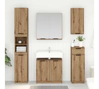 vidaXL Bathroom Cabinet Set with Shelf Artisan Oak Engineered Wood