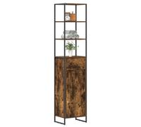 vidaXL Bathroom Cabinet Smoke Oak 40 x 30 x 180 cm Engineered Wood, Bathroom, Rectangular, Durable Design for Modern Spaces, 57 Feet, Non-Slip Mat and Accessories for Comfort and Safety