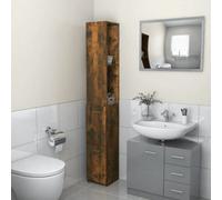 (smoked oak) vidaXL Bathroom Cabinet Cupboard Storage Shelf Washroom Rack Engineered Wood