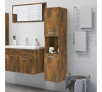 Vidaxl Bathroom Cabinet Smoked Oak 30X30X130 Cm Engineered Wood