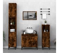 Vidaxl Bathroom Cabinet Smoked Oak 30X30X190 Cm Engineered Wood