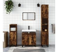 Vidaxl Bathroom Cabinet Smoked Oak 30X30X190 Cm Engineered Wood, Brown