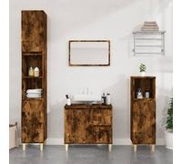 vidaXL Bathroom Cabinet Smoked Oak 30x30x190 cm Engineered Wood