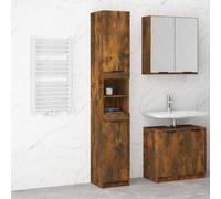 Vidaxl Bathroom Cabinet Smoked Oak 32X34X188.5 Cm Engineered Wood