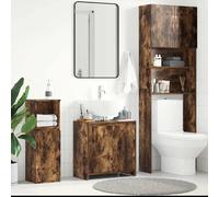vidaXL Bathroom Cabinet Smoked Oak 60x33x61 cm Engineered Wood
