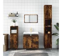 vidaXL Bathroom Cabinet Smoked Oak 65x33x60 cm Engineered Wood