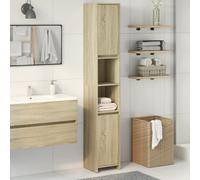Bathroom Cabinet Cupboard Storage Rack Washer Shelf Engineered Wood vidaXL