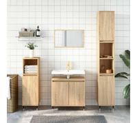 (sonoma oak) vidaXL Bathroom Cabinet Vanity Unit Cupboard High Gloss White Engineered Wood