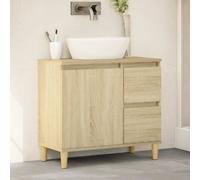 Bathroom Cabinet Storage Cupboard Sonoma Oak Engineered Wood vidaXL