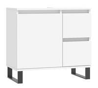 vidaXL Bathroom Cabinet Vanity Unit Highboard Cupboard White Engineered Wood