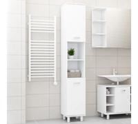 vidaXL Bathroom Cabinet White Engineered Wood Home Cupboard Rack Storage Unit