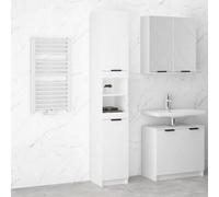 Vidaxl Bathroom Cabinet White 32X34X188.5 Cm Engineered Wood