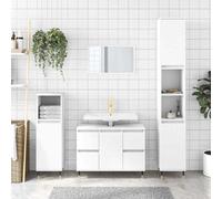 Bathroom Cabinet Vanity Unit Storage Cabinet Cupboard Engineered Wood vidaXL