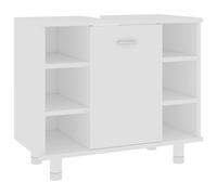 vidaXL Bathroom Cabinet White Engineered Wood Home Cupboard Rack Storage Unit