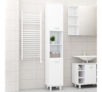 vidaXL Bathroom Cabinet White Engineered Wood Home Cupboard Rack Storage Unit