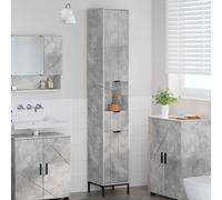 vidaXL Bathroom Cabinet with Drawer Concrete Grey 31.5 x 33 x 190 cm