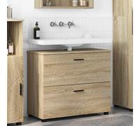 vidaXL Bathroom Cabinet with Drawer Sonoma Oak 76.5 x 35 x 64 cm