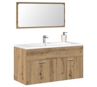 vidaXL Bathroom Cabinet with Mirror Artisan Oak Engineered Wood