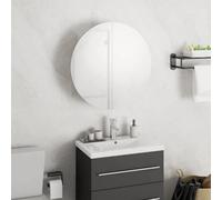 Vidaxl Bathroom Cabinet With Round Mirror&led White 40X40X17.5 Cm