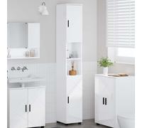 vidaXL Bathroom Cabinet with Storage High Gloss White 30 x 35 x 192 cm