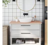 vidaXL Solid Beech Wood Bathroom Countertop/Vanity Top - 100x50x2.5 cm