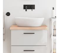 vidaXL Bathroom Countertop in Untreated Solid Oak Wood with Live Edge, Versatile Use as Vanity Top, Shelf or Desktop, 60x50x(2-4) cm