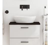 vidaXL Dark Grey Bathroom Countertop, 60x40x2 cm, Treated Solid Oak Wood, Handmade, Versatile Use as Vanity Top, Shelf, Cabinet Top, Desk Top, Table Top