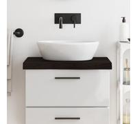 vidaXL 'Solid Oak Wood Bathroom Countertop Finished in Dark Grey - Handmade Live Edge Design - Ample 60x60 Cm Measurement - Versatile Use
