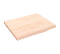 'vidaXL Bathroom Countertop in Untreated Solid Oak Wood with Live Edge, Versatile Use as Vanity Top, Shelf or Desktop, 60x50x(2-4) cm