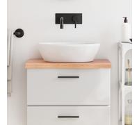 vidaXL Bathroom Countertop Light Brown 60x40x(2-4) cm Treated Solid Wood