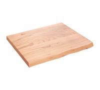 vidaXL Bathroom Countertop - Solid Oak Wood Vanity Top with Live Edge - Light Brown, 60x50x2 cm